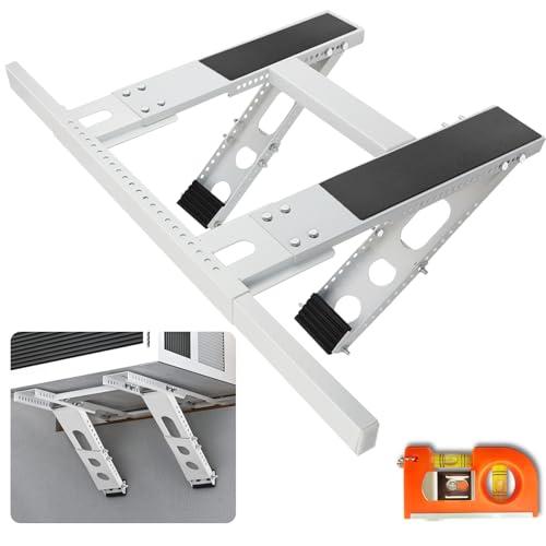 Universal Window Air Conditioner Support Bracket, No Drilling Heavy-Duty AC Window Bracket Supports Up to 200lbs for 5,000-24,000 BTU AC Units, Fits Single or Double Hung Windows