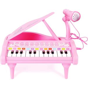 Piano Keyboard Toy for Girls-1 2 3 Year Old Girls First Birthday Gift -24 Keys Toddler Piano Multifunctional Musical Electronic Toy