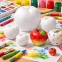 42 Pcs Foam Apples for Crafts, 4 Sizes White Apples for DIY Painting, School Projects, Fall Decorations