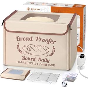 GIYUDOT Folding Bread Proofing Box with 50-113℉ Temp Control & 48H Timer, Dough Proofer with Metal Rack, Humidor, Recipes, Ideal for Sourdough, Bread Baking, Pizza, Yogurt, Kombucha, Precise Control