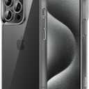 JETech Case for iPhone 15 Pro 6.1-Inch, Non-Yellowing Shockproof Phone Bumper Cover, Anti-Scratch Clear Back (Black)