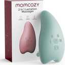 Momcozy A1Pro Lactation Massager, Deep Vibration & Rapid Heating for Clog Relief & Efficient Pumping, Breastfeeding Essentials with Memory Function & Fast Charging, for Postpartum Mom, Blue-Green