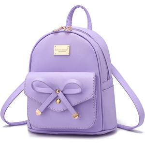 I IHAYNER Girls Bowknot Cute Leather Backpack Mini Backpack Purse for Women Purple