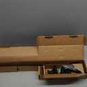 Ivilon Decorative Window Curtain Rod - Carved Square Finials, 1 1/8 in Rod, 28 to 48 in. Black