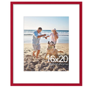 decorUhome 16x20 Picture Frame, Display Pictures 11x14 with Mat or 16x20 without Mat, Wall Hanging Poster Frame, Red, 1 Pack