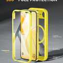 Miracase for iPhone 17e Case & iPhone 16e Case, Full-Body Phone with Built-in Glass Screen Protector, [Magnetic with MagSafe] Military Drop Proof 17 E/ 16 E Cover Bumper 6.1 inch, Yellow