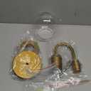 Yosoan 1-Light Brass Modern Vintage Indoor Wall Sconce, Vanity Single Luxury Hardwired Retro Textured Clear Round Globe Glass Shade with Industrial Gooseneck Curved Rod Bathroom Lamp(Antique)