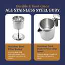 Elite Gourmet EC008 Classic Stovetop Coffee Percolator, Glass Clear Brew Progress Knob, Cool-Touch Handle, Cordless Serve, 8-Cup, Stainless Steel