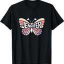Jennifer Butterfly - Personalized Cute Name Word Art T-Shirt