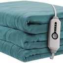 Electric Heated Throw 50"x60" Size with Handheld Controller, 4 Temperature Settings & 3 Hour Auto Coral Fleece Shut-Off-Machine Washable-Teal