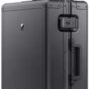 LEVEL8 Gibraltar Aluminum Zipperless Luggage 20 Inch, Hardside Carry on Suitcases with Wheels Tsa Lock, 8 Spinner Wheels, Dark Grey