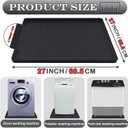 27270.79inch Washer Drain Pan Silicone Mat, Waterproof Anti-Vibration Non-Slip Washer Drip Tray, With Raised Edge Washing Machine Silicone Mat, Floor Leak Protector for Laundry RoomBlack