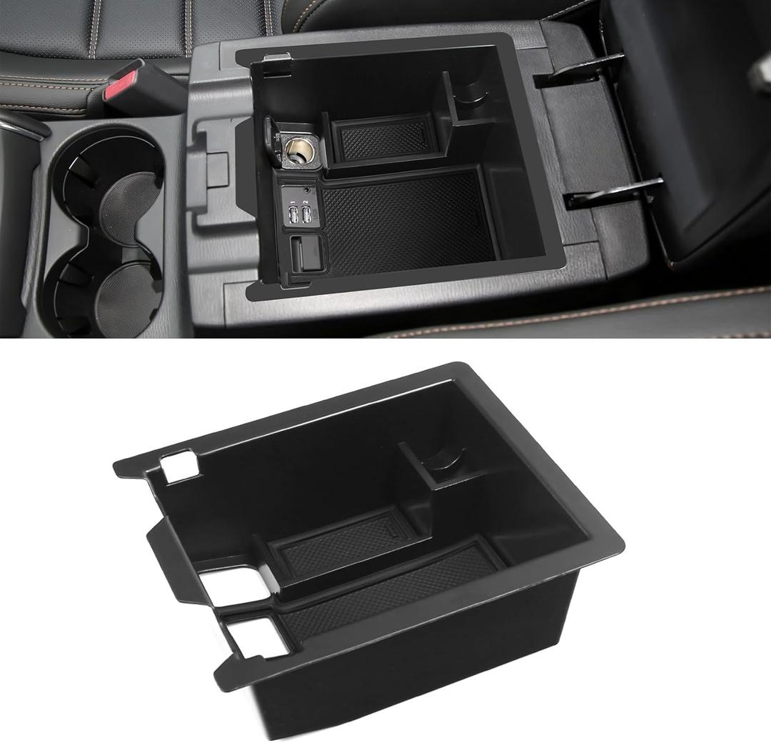 Center Console Organizer Tray Compatible with Mazda 2017-2025 CX-5 CX5 Accessories Armrest Storage Box ABS Console Insert Tray Container (Black Mat)
