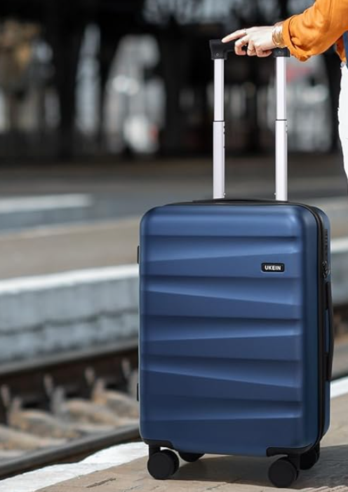 Ukein Polycarbonate Carry On Luggage Airline Approved with Spinner Wheels, Hardshell Travel Suitcase with TSA Lock
