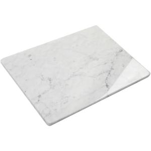 Marble Stone Cutting Board For Kitchen,16x12 Inch White Carrara Marble Pastry Board With Non-Slip Feet For Baking, Cheese, Charcuterie, Chocolate