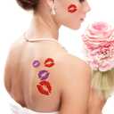2 x Kotbs 8-Sheet Kiss Lips Temporary Tattoos, Waterproof