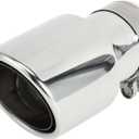 Double Wall Exhaust Tip Clamp Rear Tailpipe Car Clamp on Stainless Steel 2.5" Inlet 3.5" Outlet 6.7" Length 1 Set Silver Tone