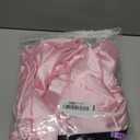 MORFORU Satin Pajama Set for Women Feather Trim Long Sleeve Pjs with Sleep Mask Headband Scrunchie Sleepwear Lounge Set (Large, Pink)