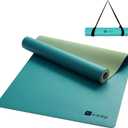 KEEP Rubber Yoga Mat - Professional Sweat Absorbent PU & Natural Rubber. Non Slip Workout Mats for Women & Men, 5mm Thick, 74"x26" Extra Long Wide Pad for Hot Yoga, Pilates, HIIT, Home Gym - Strap Included (Green)