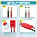 16 Pcs 50A Battery Quick Connect/Disconnect Plug Kit, Compatible with 6-12AWG Battery Cables, 12-36V Universal Connector for Car, Winch, Trailer