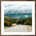 Wood 24x24 Picture Frame with 20x20 Mat Deep Brown, Display 20x20 with Mat or 24x24 without Mat, Wood 24 by 24 Photo Frame, 24 x 24 Frame for Wall Hanging Display, Deep Brown