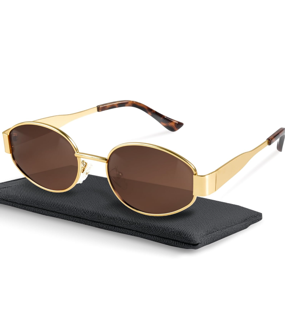livho 2025 Trendy Oval Sunglasses - Stylish Polarized Shades for Everyday - Retro Metal Frames