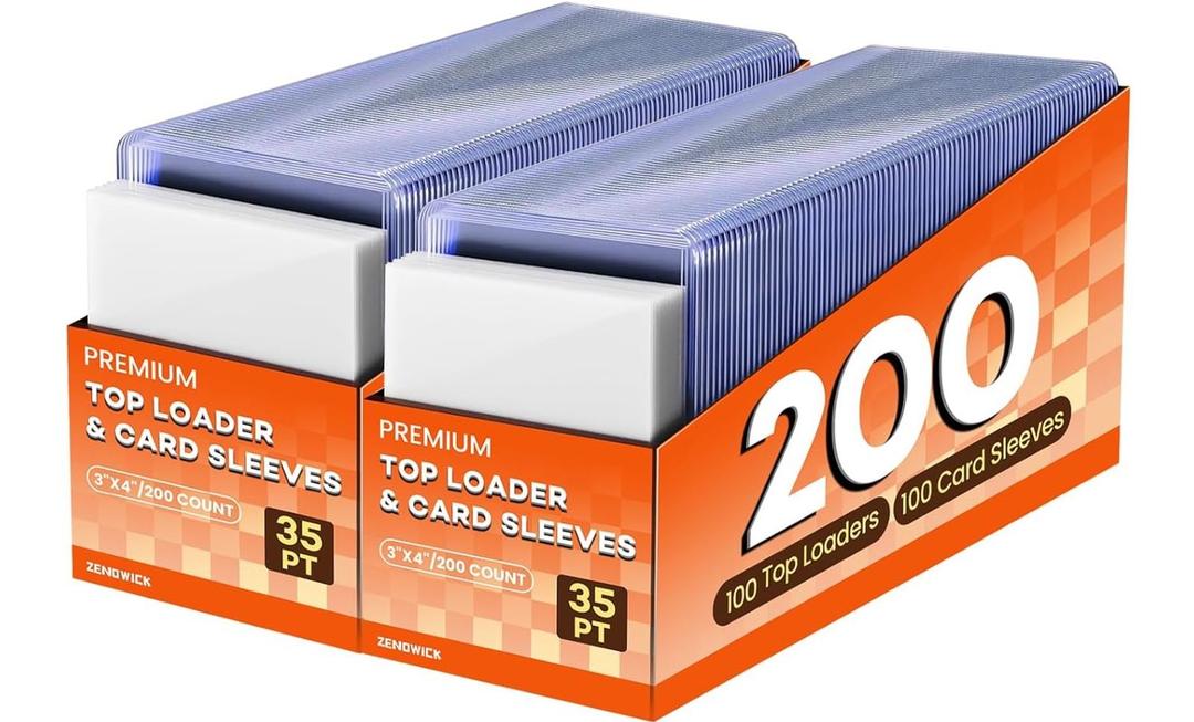 200 Card Sleeves Top Loaders for Cards, 3" x 4" Hard Plastic Toploaders, Baseball Card Protectors, Trading Card Holder for Football Sports Cards