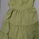 Floerns Women's Swiss Dots Sleeveless Ruched Bust Ruffle Hem Cami Short Dress Olive Green Small