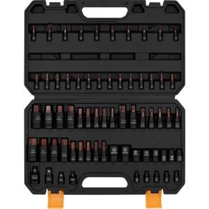 66-Piece Torx Bit & Hex Bit Socket Set: Premium CR-V & S2 Alloy Steel, Star Tamper Proof T8-T70 & E-Torx E4-E24, High Torque Laser Marked for Automotive Mechanic