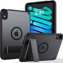 GUAGUA for iPad mini 7 Case 2024 (A17 Pro), Magnetic Mini 7th/6th Generation Case with Stand(2024/2021) with Pencil Holder Slim Protective Kickstand Tablet Case for iPad mini 7th/6th 8.3'', Black