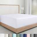 California Design Den White Fitted Sheet King, Soft 100% Cotton Sateen, Deep Pocket, Durable All-Around Elastic, Head/Foot Side Indicators, King Fitted Sheet Only (01 - Bright White)