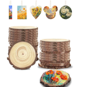 79Pcs 1.2"-3.1" Wood Slices for Crafts, Predrilled with Hole Wood Ornaments for Crafts, Wood Slice Ornaments for DIY Crafts, Arts, Coaster, Christmas Deco, Rustic Wedding Decoration