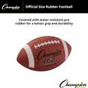 Champion Sports Rubber Football Durable All-Weather Ball for Pee Wee to Official Sizes, Indoor & Outdoor Play