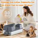 Vivifying Stainless Steel Cat Litter Box, XL Extra Large Semi-Enclosed Metal Pan with Side Entry, Scoop Included, Open Top Potty for Indoor Big Cats & Kitty, Easy to Clean & Odor Resistant (XL without step, Gray)