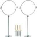 2 Sets 4 Inch Adjustable Pipe Hanger StrapHeavy Duty Galvanized Iron Stove Pipe BracketWall Support Chimney Pipe HolderRound Split Ring Vent Conduit Carrier Kitwith All Mounting Screws