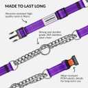 CollarDirect Martingale Dog Collar Heavy Duty Nylon Slip Collars for Small Medium Large Dogs [Stainless Steel Chain and Quick Release Buckle, Reflective, Purple, S, 12"-15"]