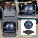 Bosynoy Bowling Backpack, Bowling Ball Bag Totes for Single Ball with Shoe Compartment & Foam Padded, Fits Shoes Up to US Mens Size 16, Grey