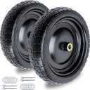 13" Flat Free Wheels, 4.00-6 Tire Flat Free 2-Pack with 3/4" Bearings 2.1" Offset Hub for Gorilla Cart, Wheelbarrow, Garden Cart, Trolleys, Hand Trucks & Yard Trailers