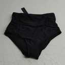 Tempt Me Women's High Waisted Swimsuit Bottom Tummy Control Ruched Bikini Bottom Vintage Swim Bottom Tankini Briefs (Large, Black)