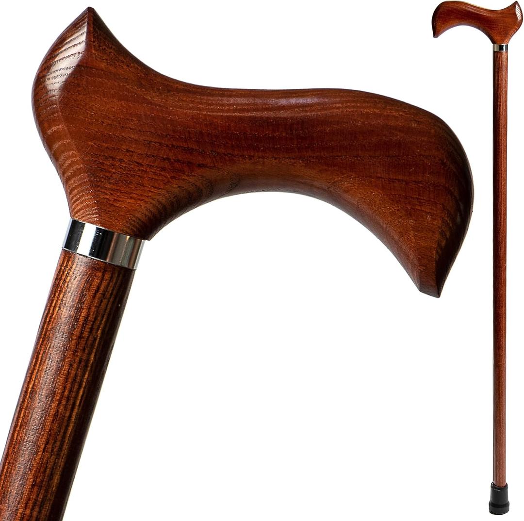 Handcrafted Wood Walking Stick for Men and Women - Fashionable Derby Cane - 36 Inches