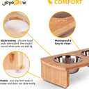 Elevated Dog Bowls, Bamboo Raised Dog Bowl for Small Dogs & Cats, with 2 Stainless Steel Bowls (4'' Tall-20oz Bowl)