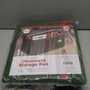 ZOBER Large Christmas Ornament Storage Box - Stores 128 3" Ornaments, With Dividers - Ornament Organizer Storage Box, Durable Christmas Containers Holder - Extra Pockets, Dual Zipper - Green