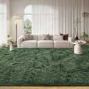 FinRec 8x10 Feet Green Rug for Living Room Bedroom, Fluffy Fuzzy Shag Rugs, Non-Slip Furry Shaggy Area Rug for Nursery Kids Room Dorm Room Home Decor, Indoor Floor Carpet