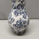 9in Blue and White Chinoiserie vase - Vintage Ceramic Flower vase with Antique Design, Perfect for centerpieces or Kitchen Accents.Chinoiserie Porcelain Decor