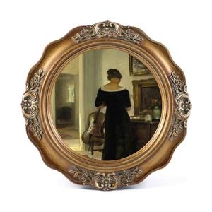 SIKOO Vintage Picture Frames 3x3 Small Antique Round Picture Frame Tabletop and Wall Mount Vintage Mini Wall Decor Bronze Gold