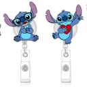 Cute Retractable Badge Holder Reel, Badge Reel - Clip-On Name Badge Tag with Belt Clip, ID Card Holder for Office Workers, Doctors, Nurses,Medical Students and Students