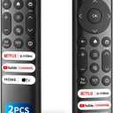 Pack of 2) Replacement-for-TCL-Google-TV-Remote-Control,Universal Remote for TCL Smart UHD HDR LED Mini QLED 4K Google TVs(Not for Fire or Roku TVs)