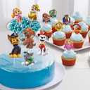 Paw Patrol Adventures Dessert Decorating Kit - 10.5" & 3.75" (12 Pcs) - Colorful Assorted Design Paper Toppers for Kids Themed Parties & Birthdays