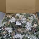 24" Winter Wreath with Wooden House Ornaments, Snowflakes, Deadwood Branches, and PineconesChristmas Wreaths, Indoor Outdoor Home Snow Scene Holiday Winter Door Wreath, Natural Forest Theme