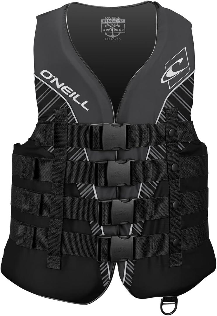 O'Neill Men's Superlite USCG Life Vest (Black/Black/Smoke:White, S)